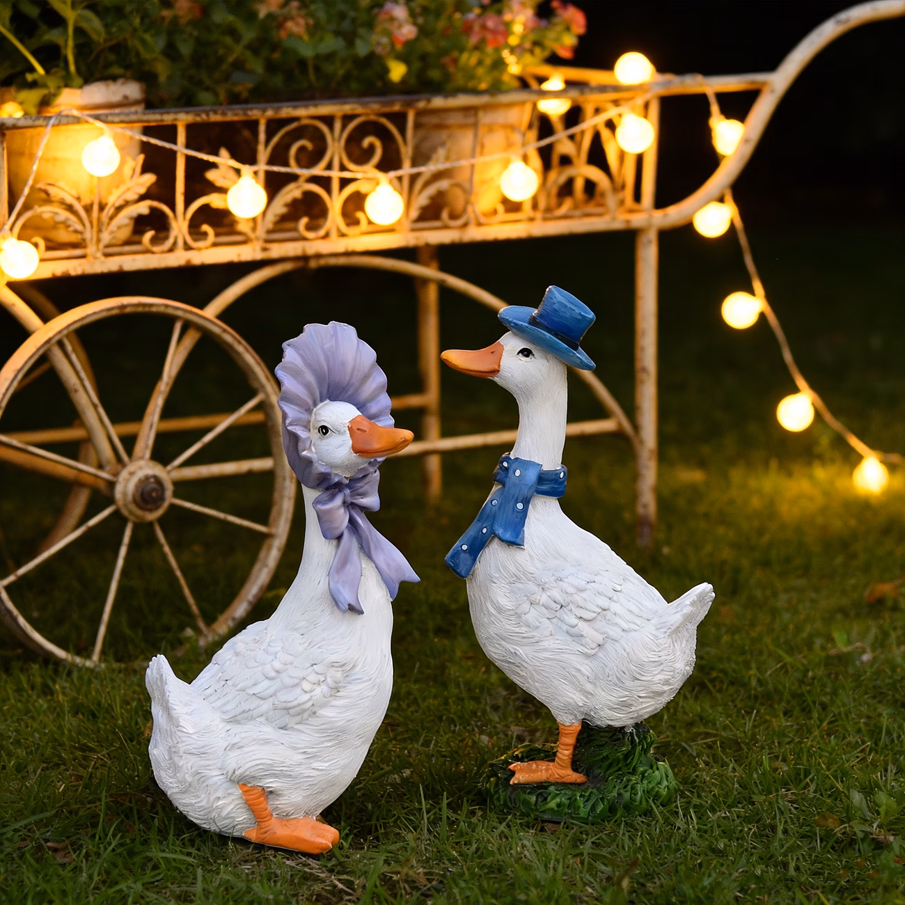 Duck Couple Outdoor Statue