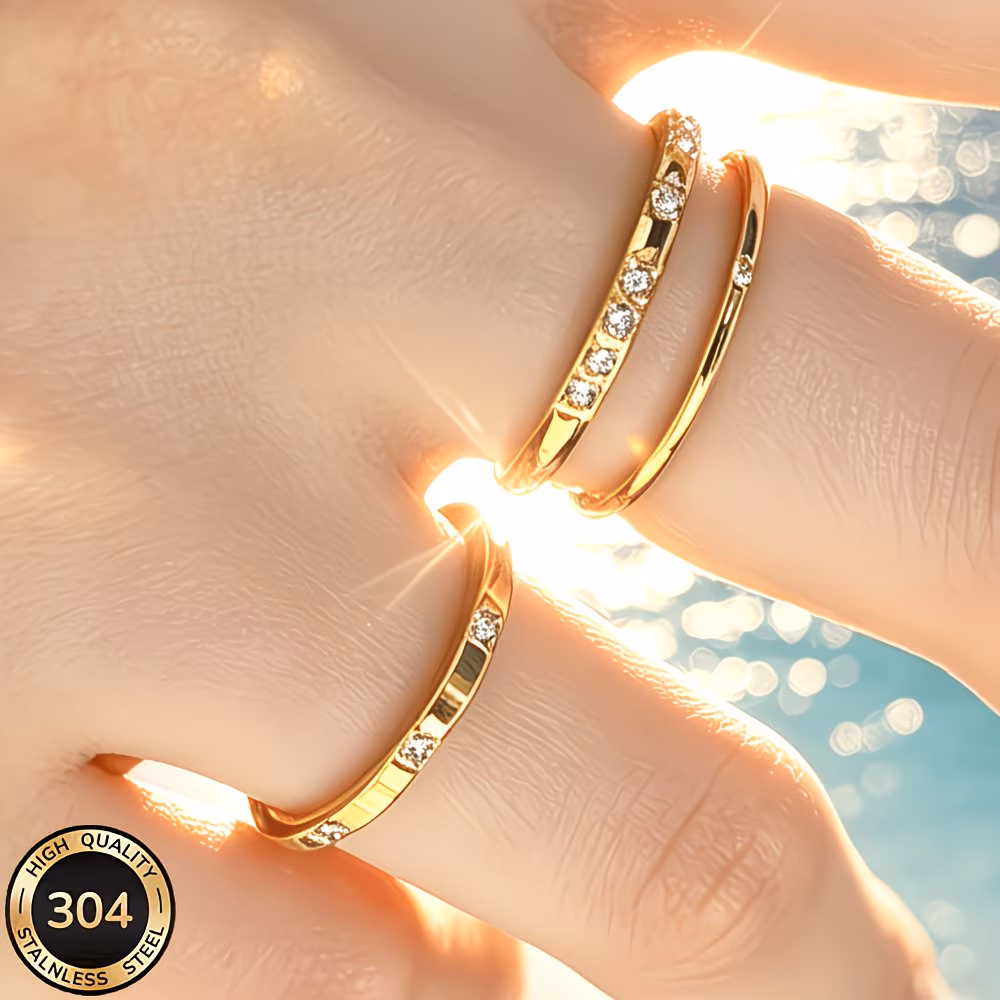  Gold-plated Stackable Rings