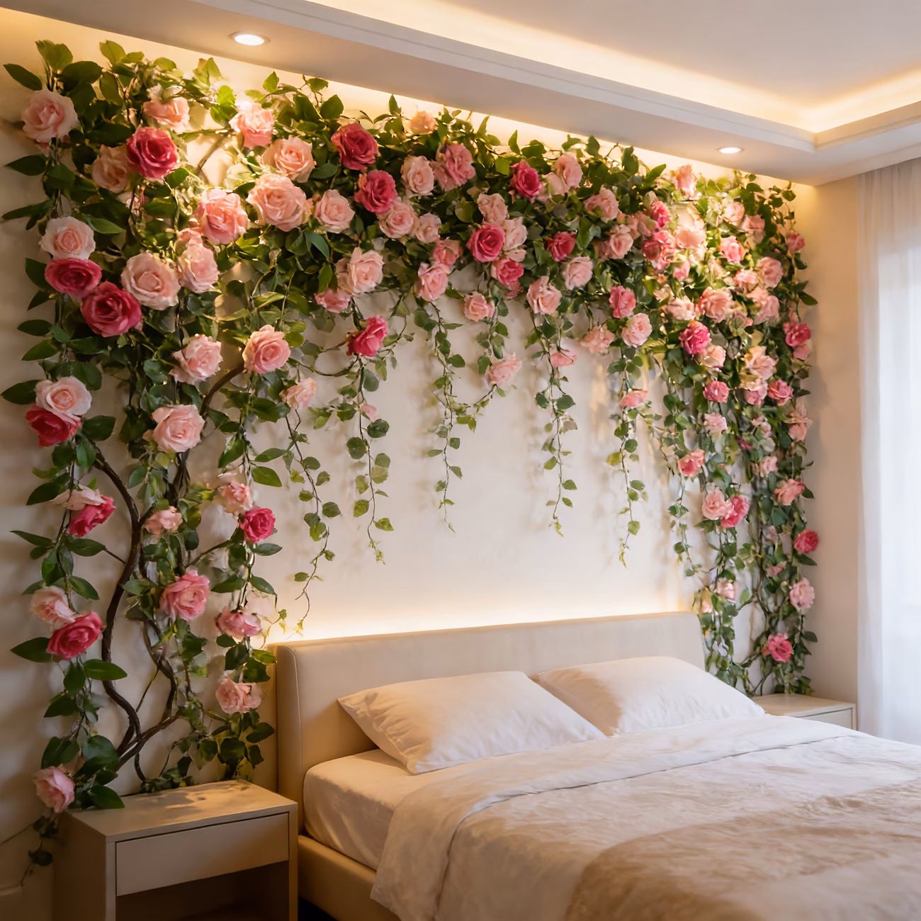 Two-Color Rose Artificial Flower Vines