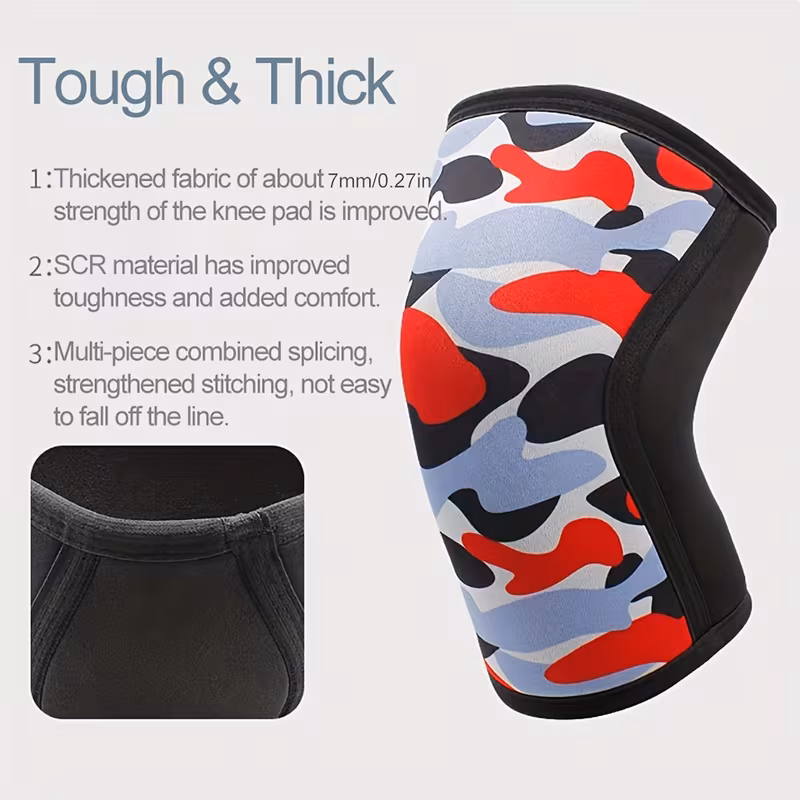 A Pair of Knee Support Braces for Weightlifting
