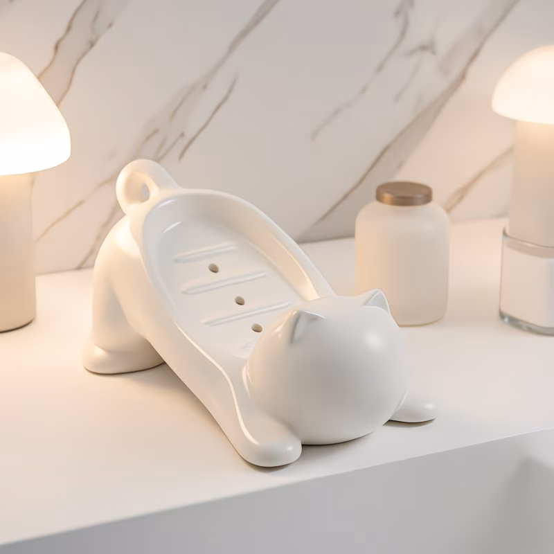 Cat-Shaped Soap Dish